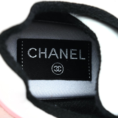 Chanel Nylon Lambskin Suede Calfskin CC Sneakers 39 Pink White Black 6 of 7