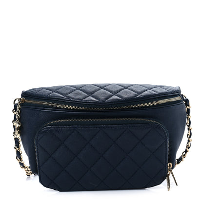 Chanel Caviar Quilted Business Affinity Waist Belt Bag Navy 1 of 8
