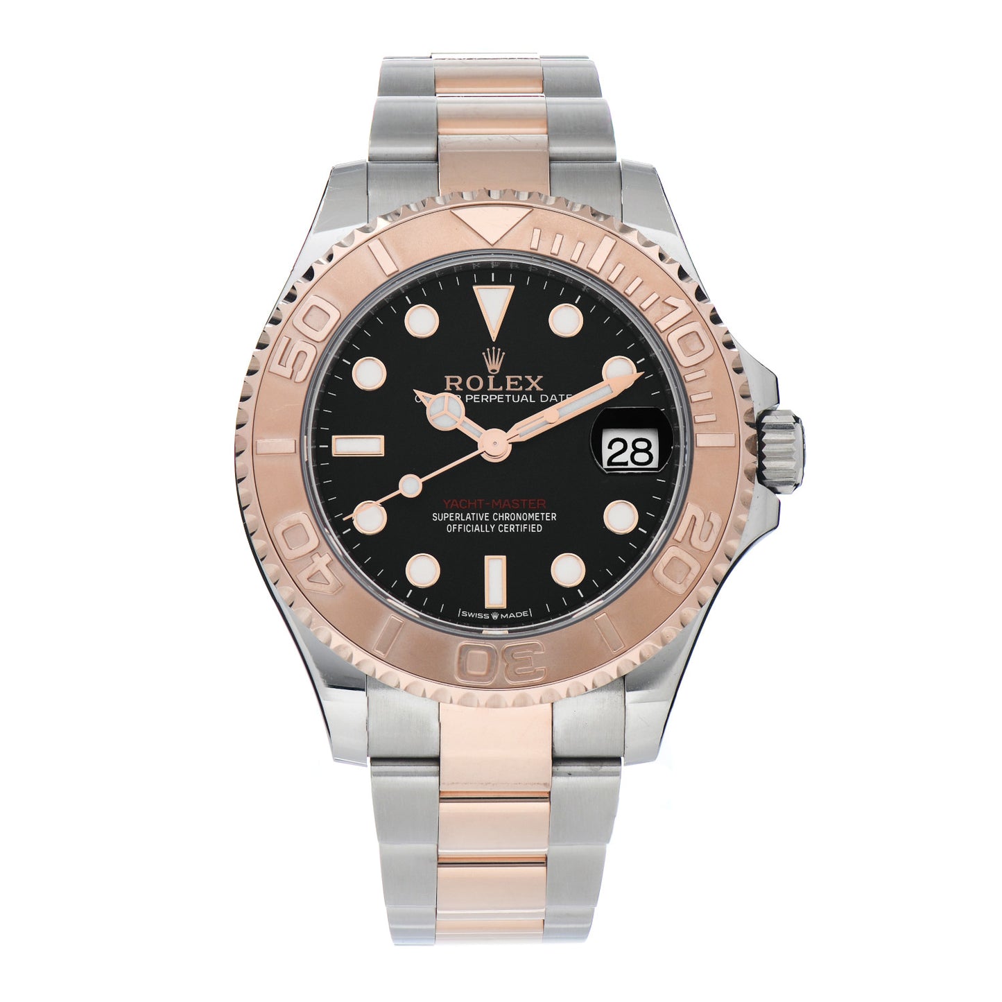 Stainless Steel 18K Everose Gold 37mm Yacht-Master Watch Black 268621