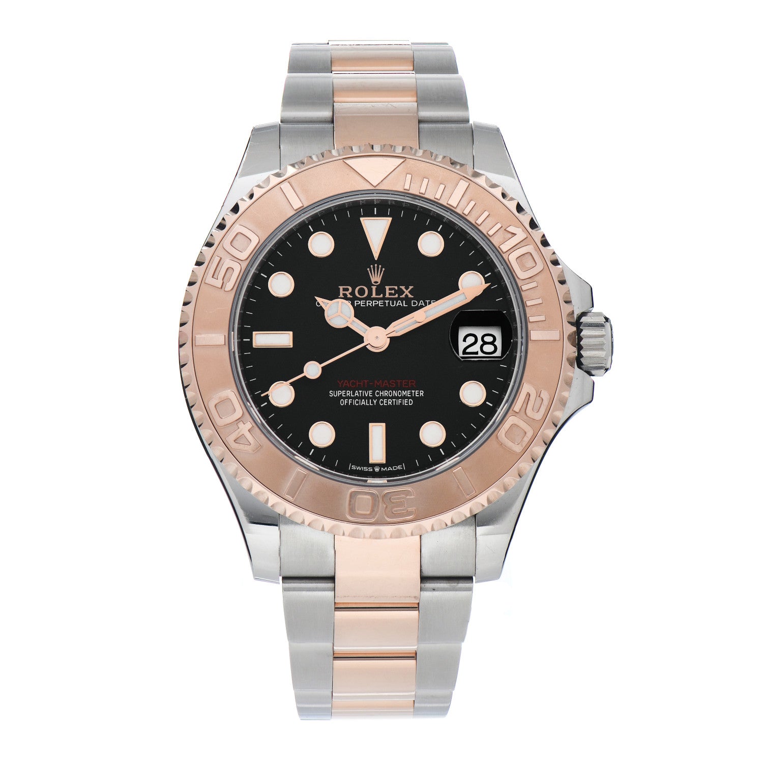 Rolex Stainless Steel 18K Everose Gold 37mm Yacht-Master Watch Black 268621 1 of 5