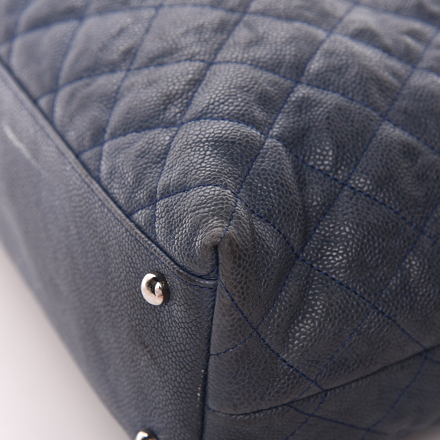 Caviar Quilted French Riviera Hobo Blue