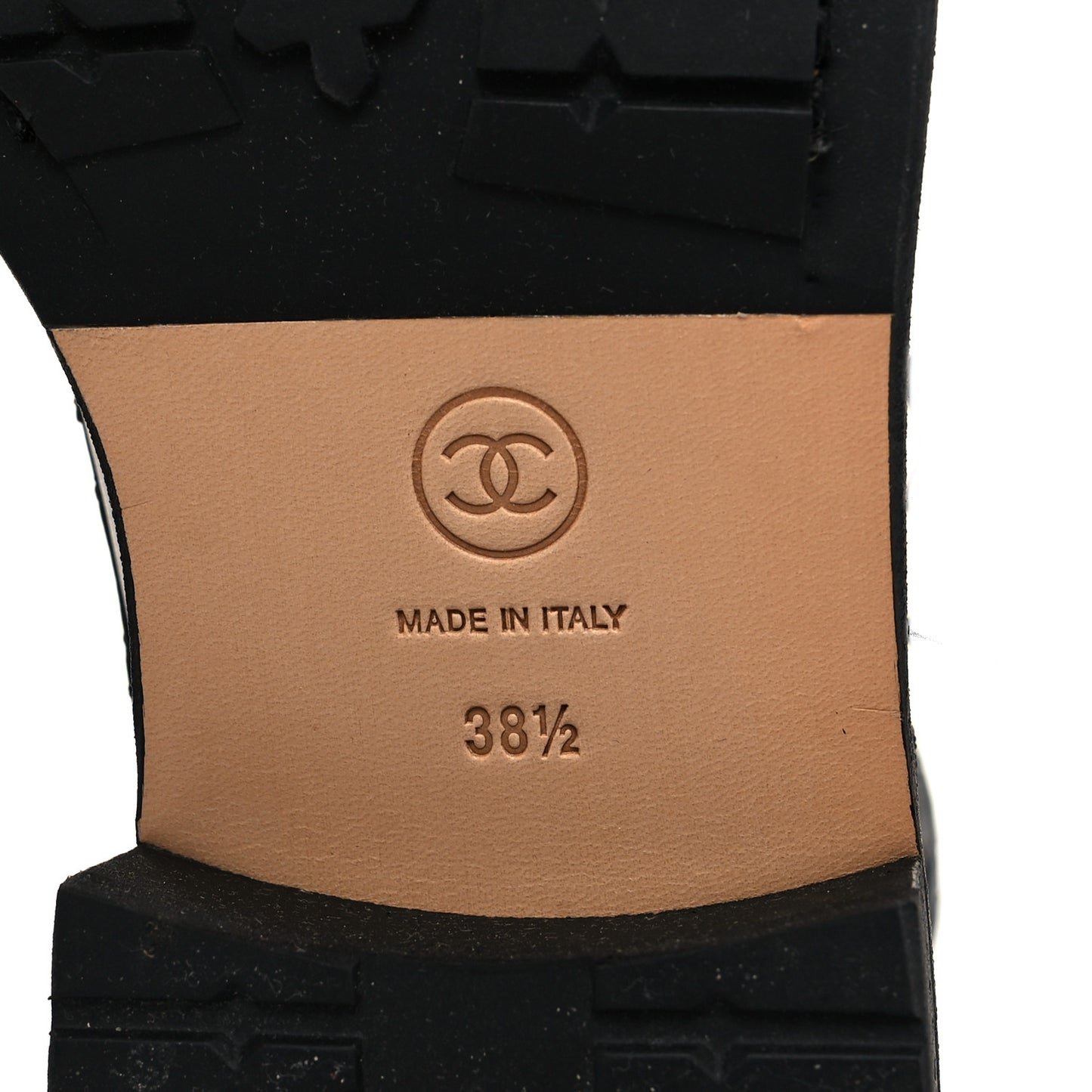 Calfskin Quilted Lace Up Combat Boots 38.5 Black