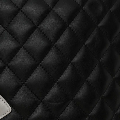 Chanel Calfskin Cambon Flat Tote Black Grey 15 of 17