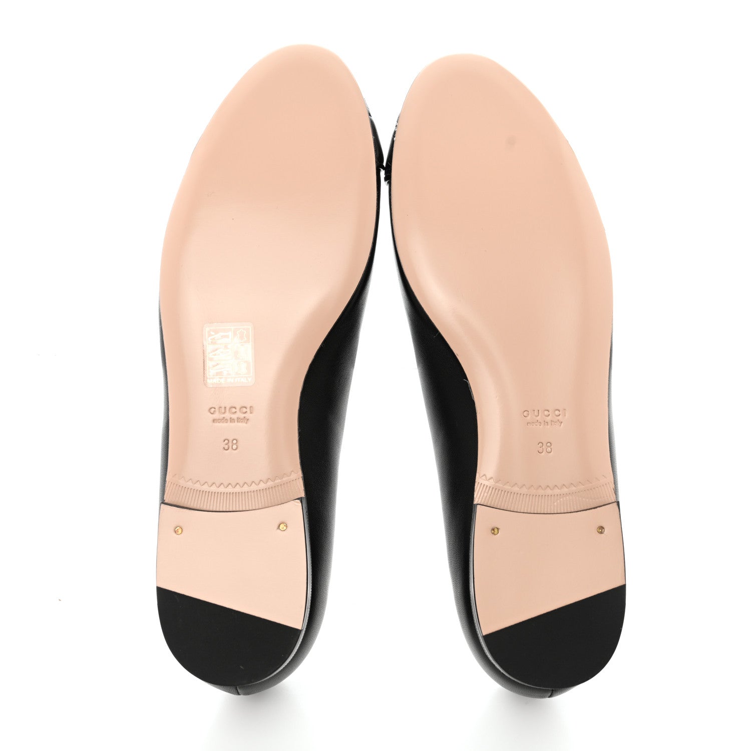 Gucci Nappa Matelasse Chevron Double G Ballet Flats 38 Black 5 of 9