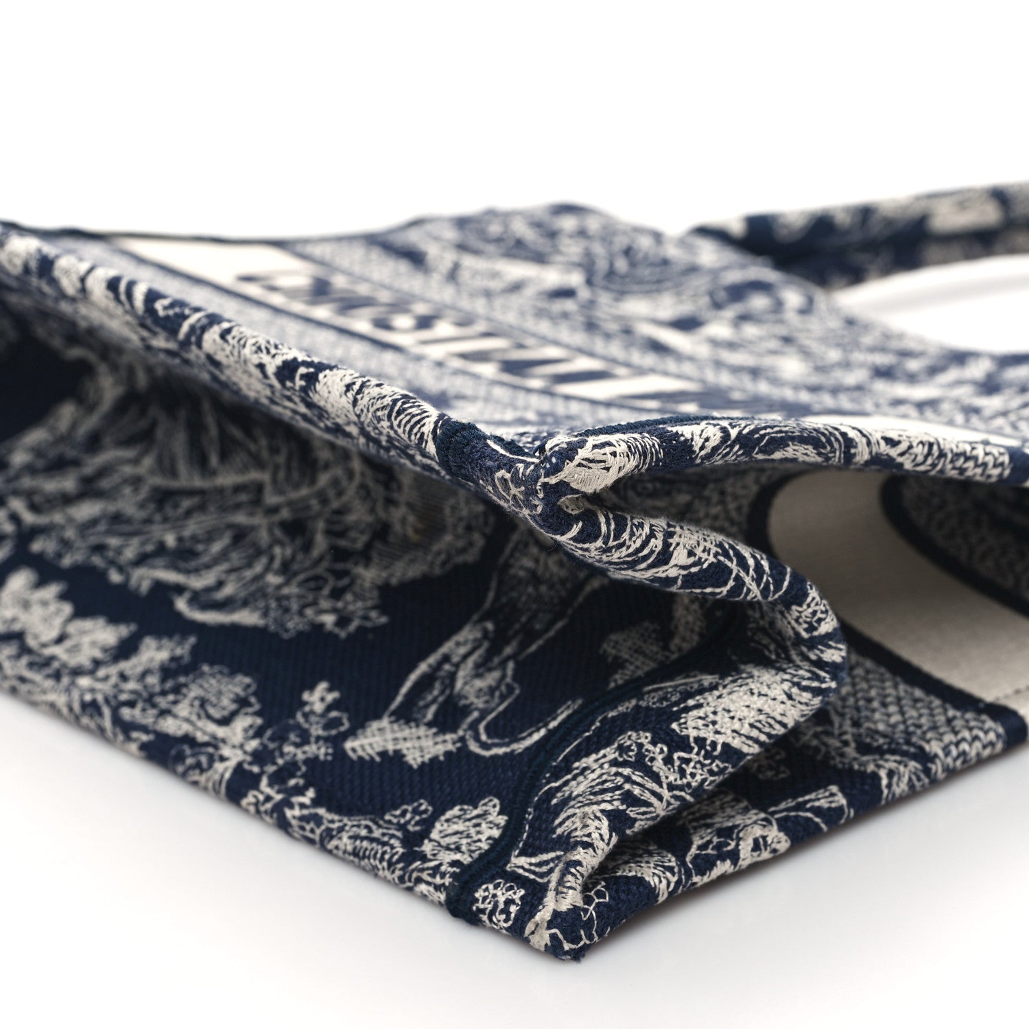 Christian Dior Canvas Embroidered Medium Toile De Jouy Reverse Book Tote Blue 10 of 12