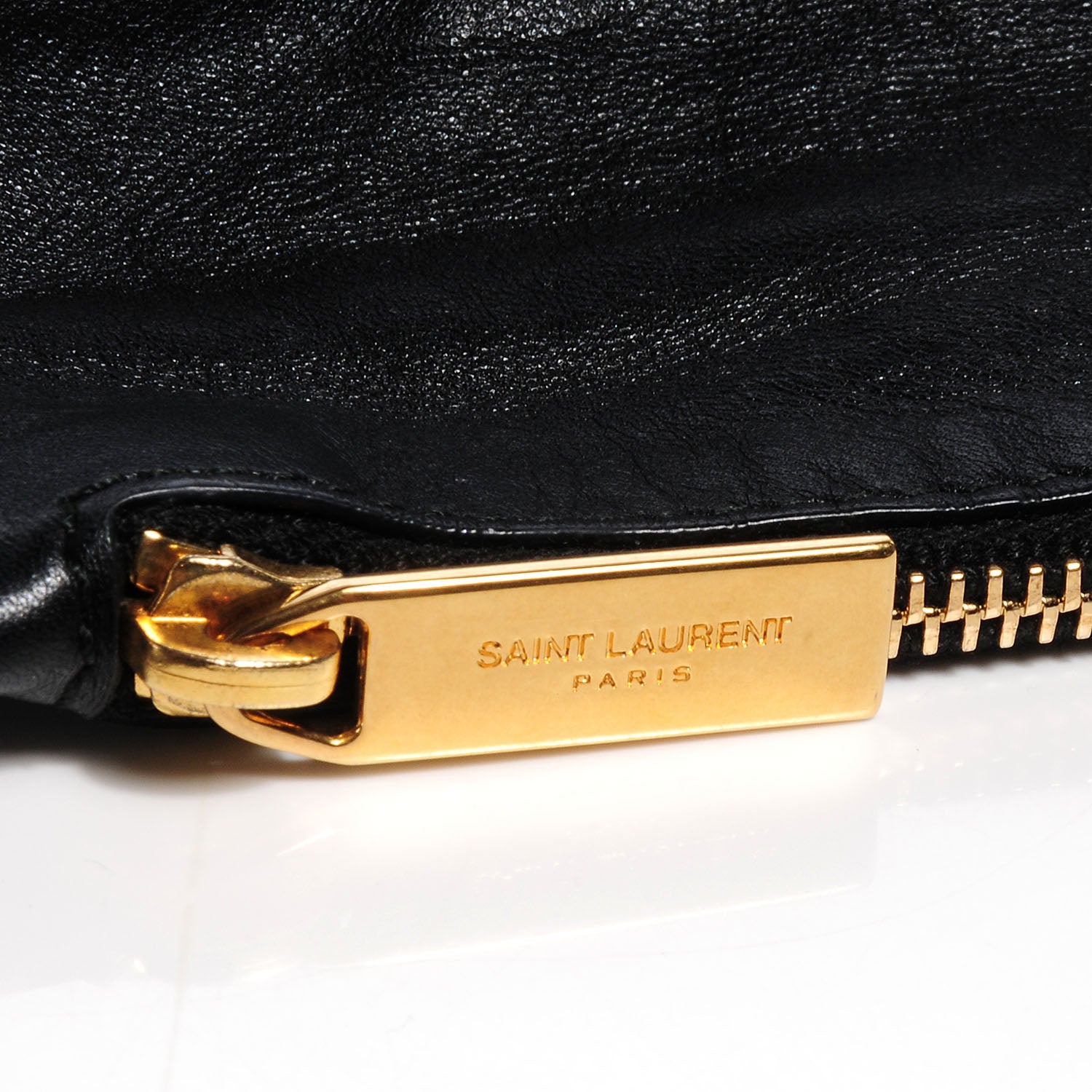 Saint Laurent Calfskin Suede Reversible Shopper Tote Noir Amarena 6 of 9