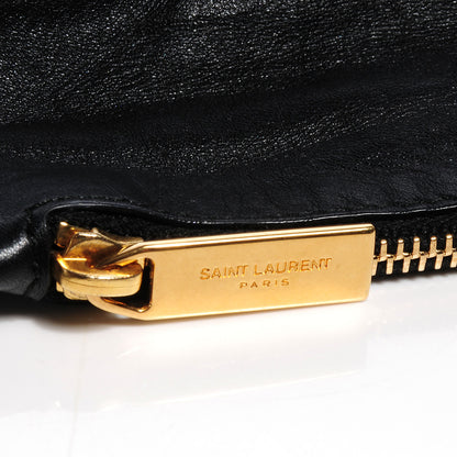 Saint Laurent Calfskin Suede Reversible Shopper Tote Noir Amarena 6 of 9