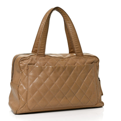 Chanel Caviar Quilted Bowler Beige 3 of 14