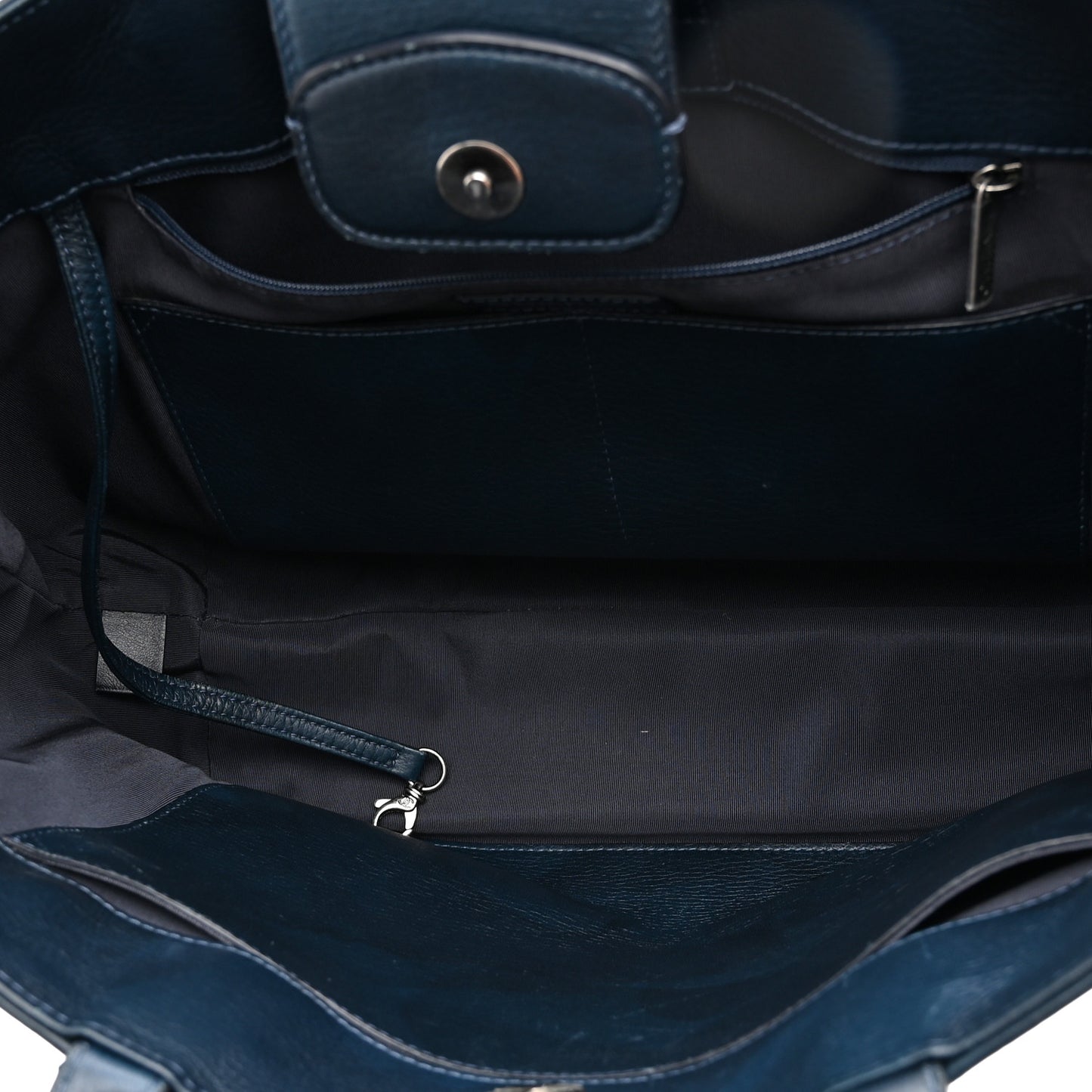 Deerskin Stitched Medium CC Shopping Tote Navy