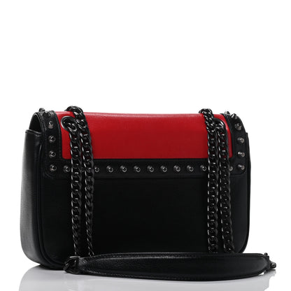 Prada Glace Calfskin Studded Crossbody Fuoco Black 2 of 4