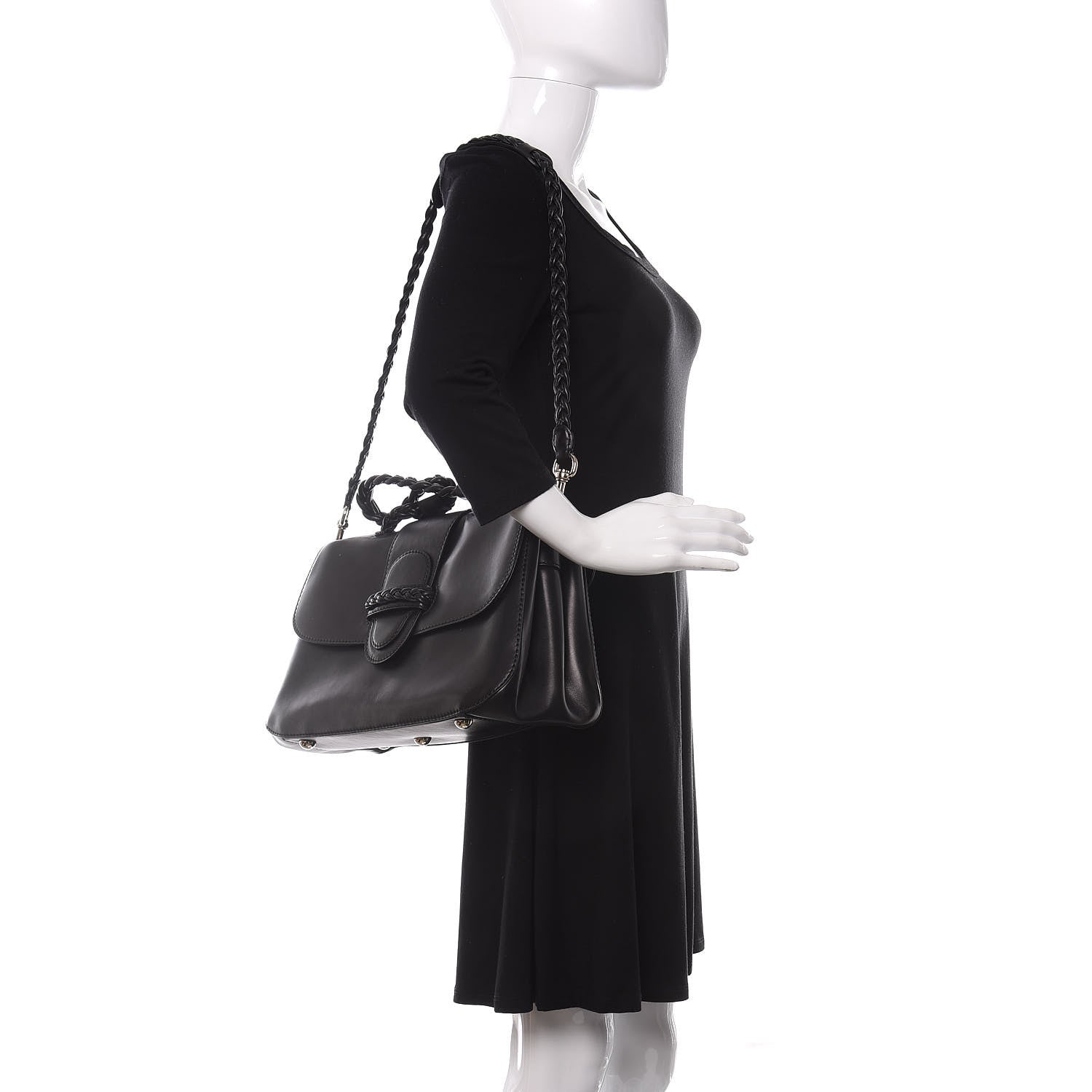 Valentino Garavani Calfskin Histoire Flap Black 2 of 10
