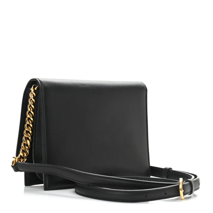 Salvatore Ferragamo Calfskin Trifolio Flap Shoulder Bag Black 3 of 10