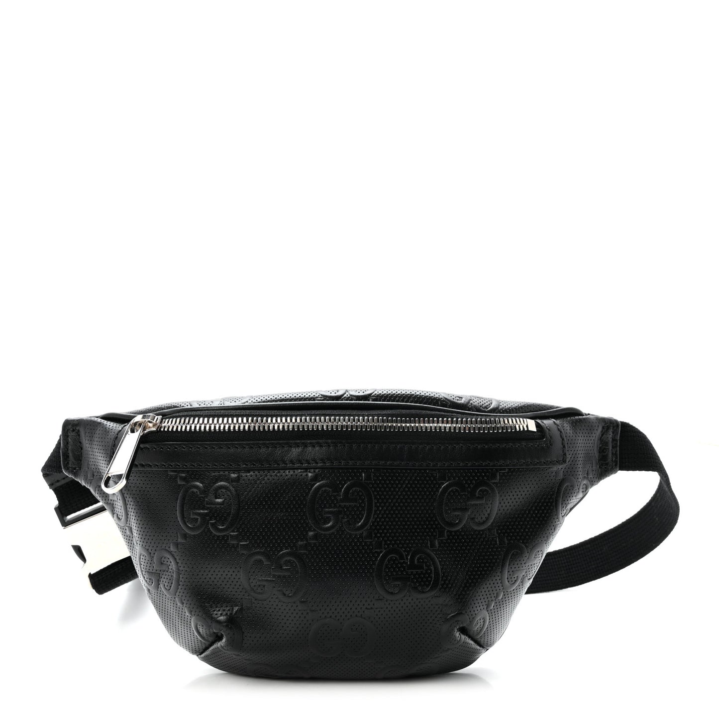 Calfskin GG Tennis Embossed Belt Bag Black