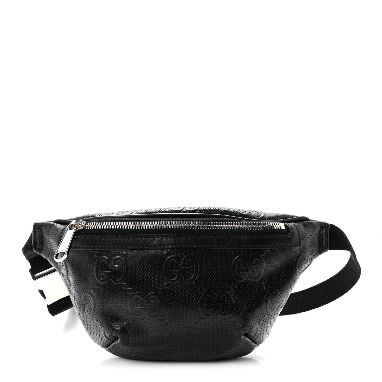 Gucci Calfskin GG Tennis Embossed Belt Bag Black 1 of 10
