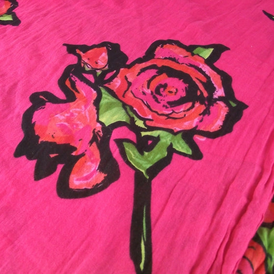 Monogram Roses Cashmere/Silk Scarf