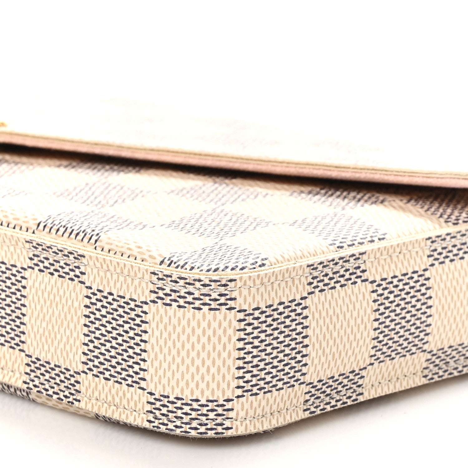 Louis Vuitton Damier Azur Pochette Felicie Chain Wallet Rose Ballerine 10 of 10