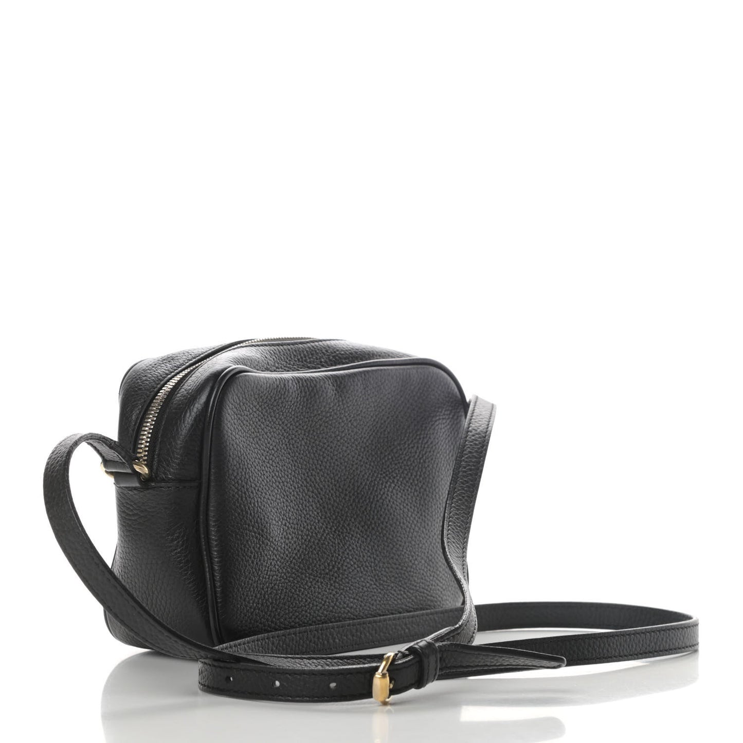 Pebbled Calfskin Small Soho Disco Bag Black