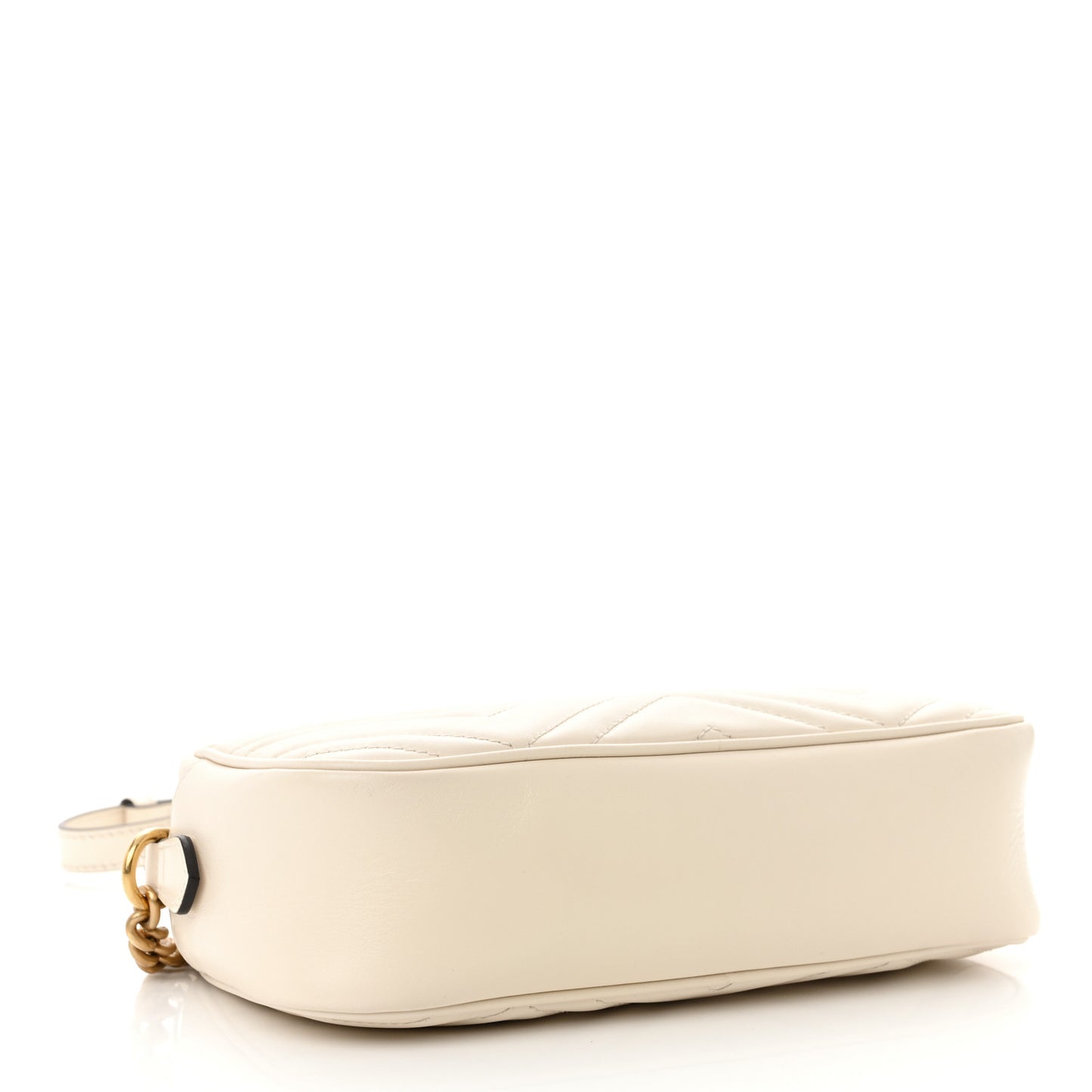 Calfskin Matelasse Small GG Marmont Chain Shoulder Bag White