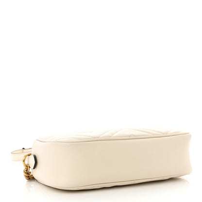 Gucci Calfskin Matelasse Small GG Marmont Chain Shoulder Bag White 4 of 10