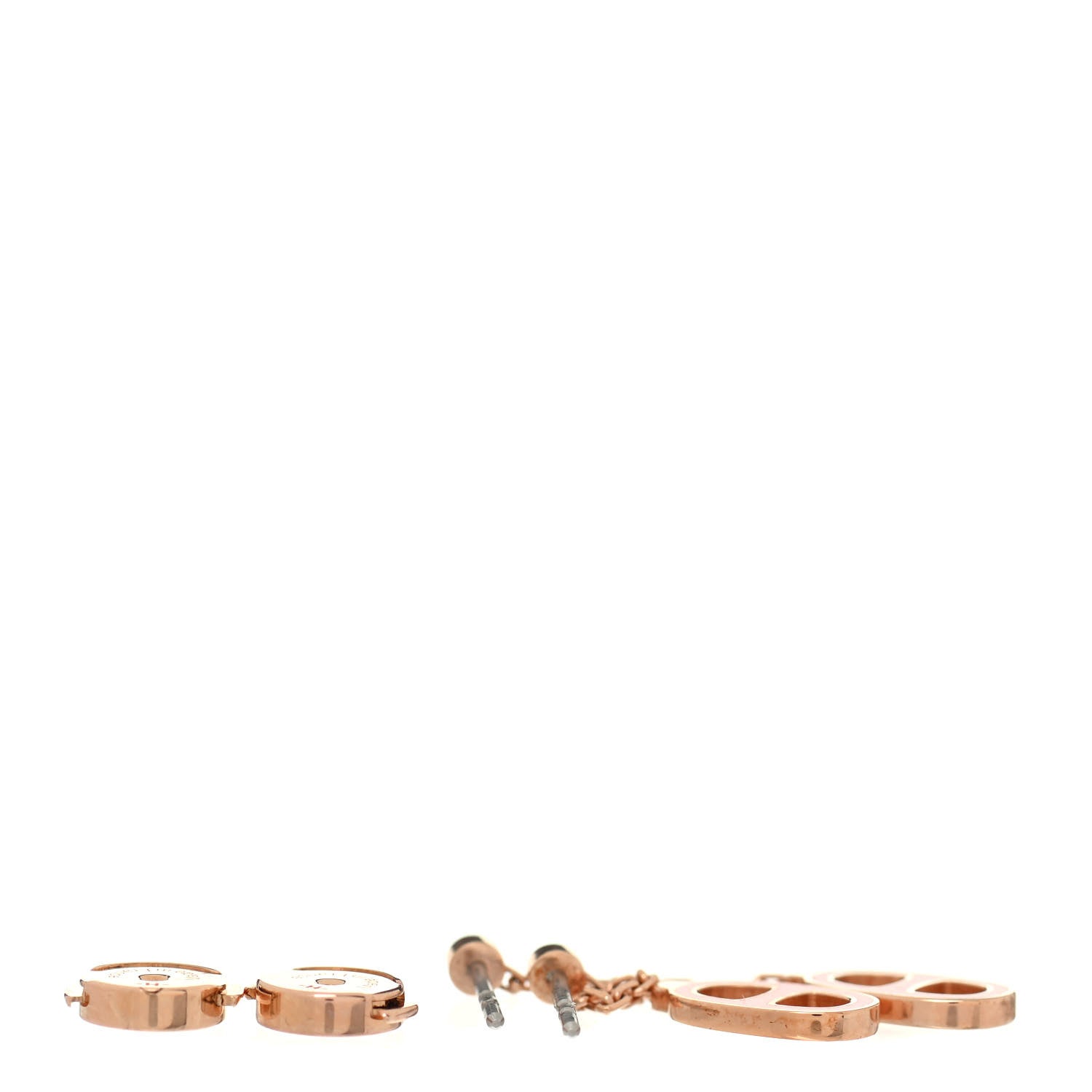 Hermes Rose Gold Lacquered Farandole Drop Earrings Orange Fonce 3 of 3