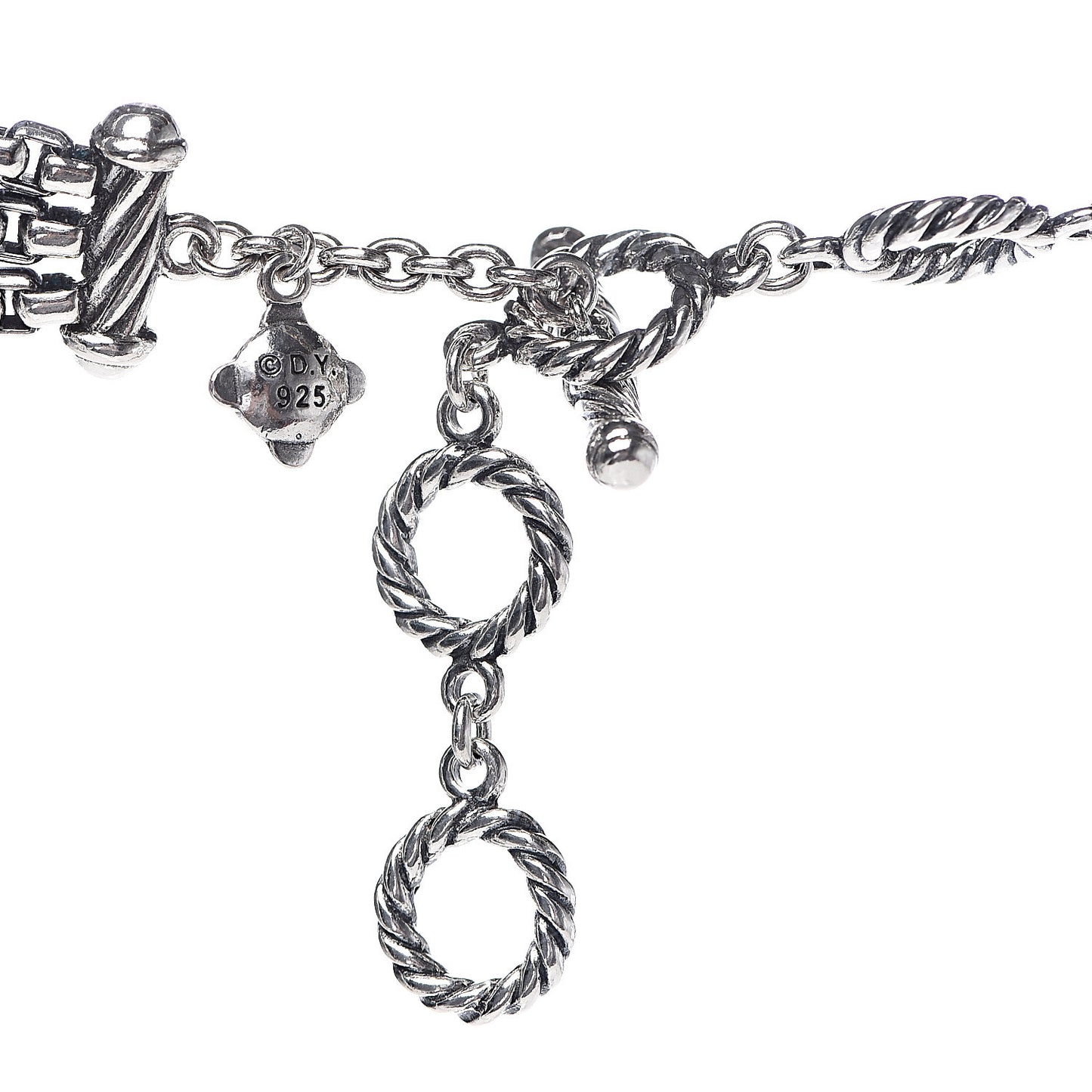Sterling Silver Box Chain Three Strand Necklace