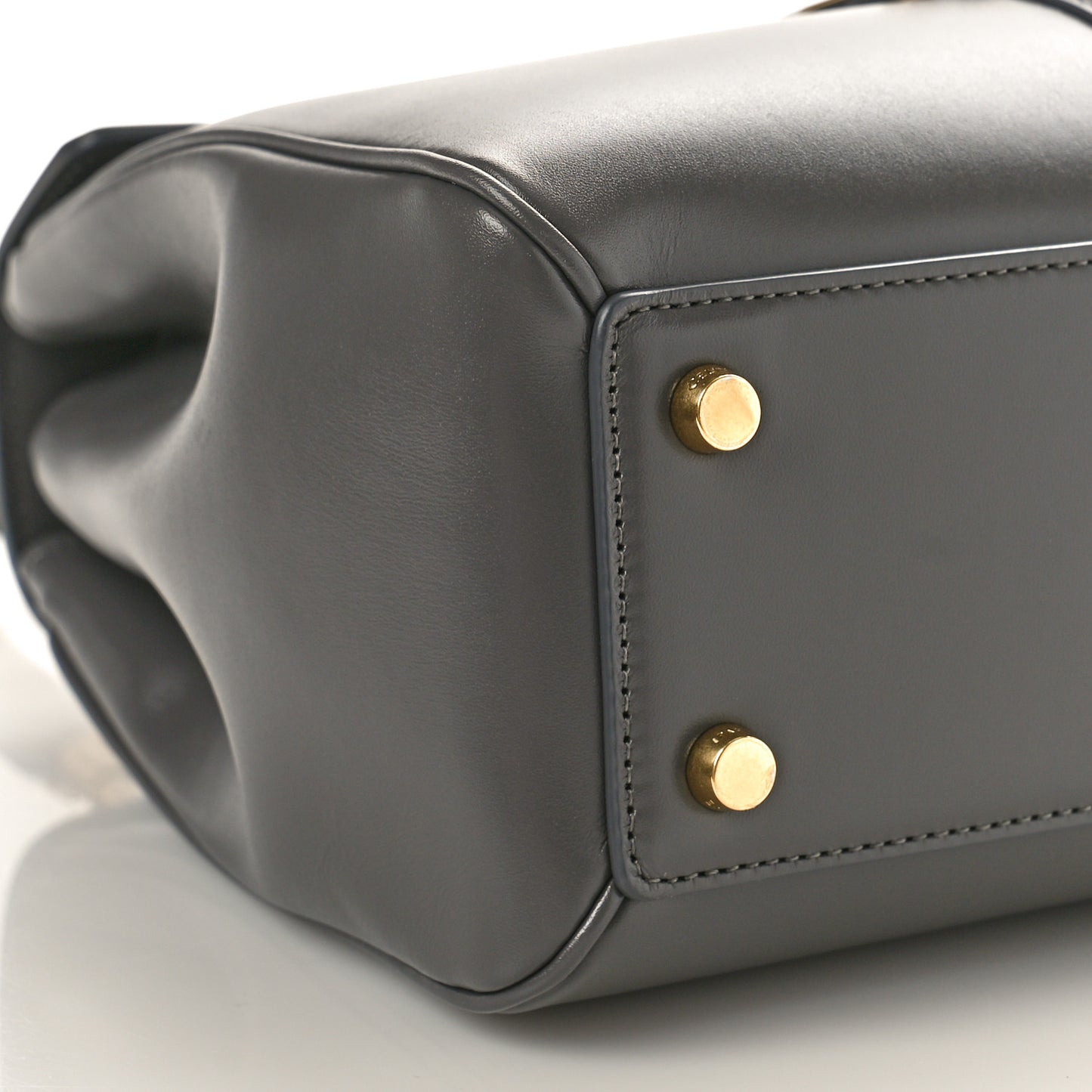 Satinated Calfskin Small 16 Top Handle Bag Gray