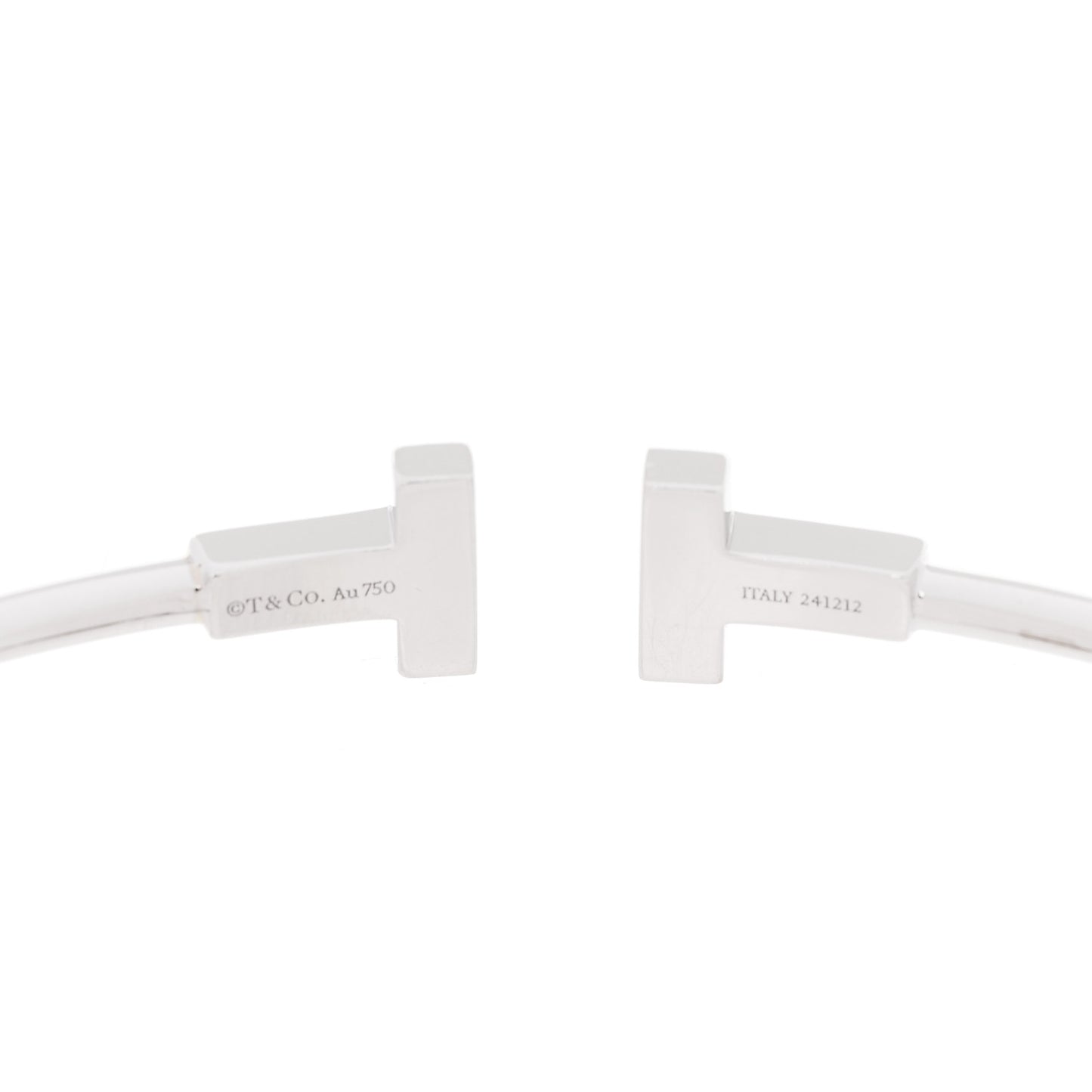 18K White Gold Narrow T Wire Bracelet
