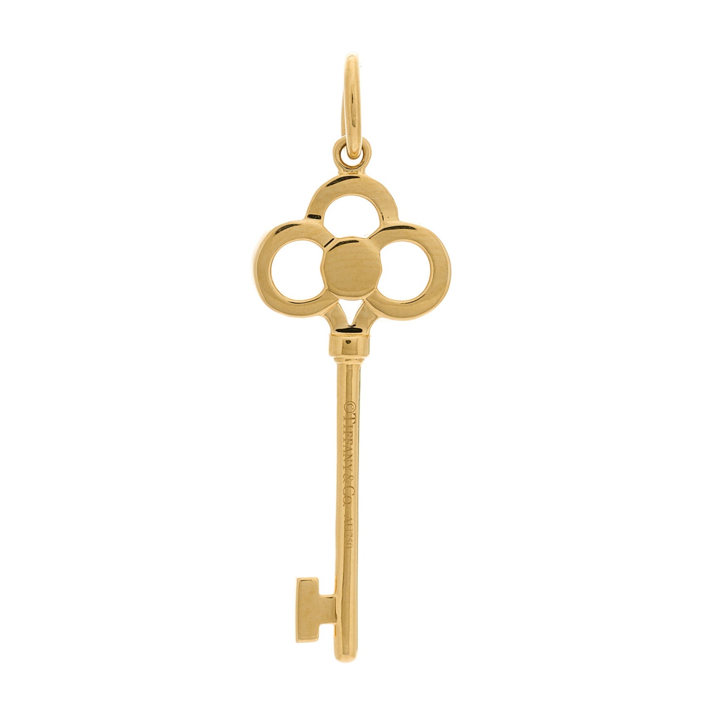 18K Yellow Gold Diamond Crown Key Pendant