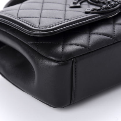 Chanel Lambskin Quilted Small CC Filigree Flap Black 6 of 13