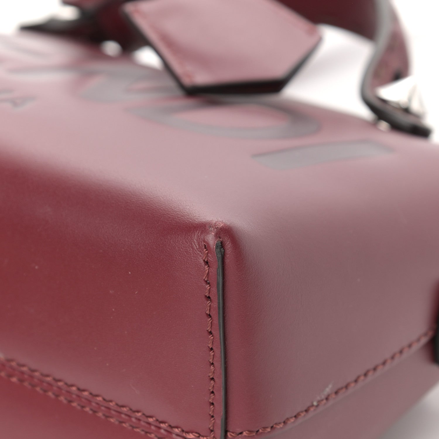 Fendi Vitello King Logo Embossed Mini By The Way Boston Bag Barolo 18 of 27