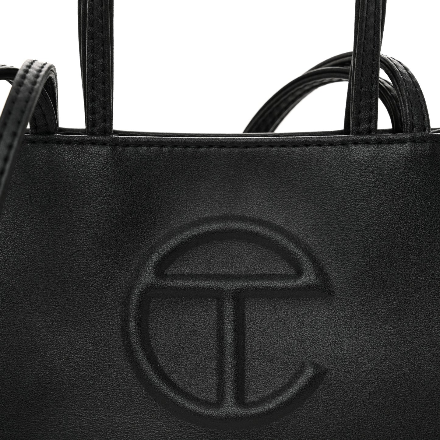 Vegan Leather Small Shopping Bag Black