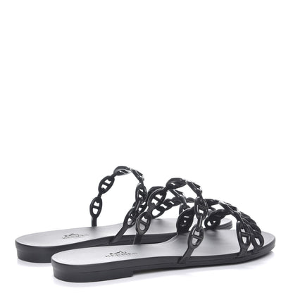 Hermes Rubber Chaine d'Ancre Rivage Sandals 35 Black 4 of 8