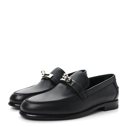Hermes Calfskin Womens Destin Loafers 35 Black 3 of 8