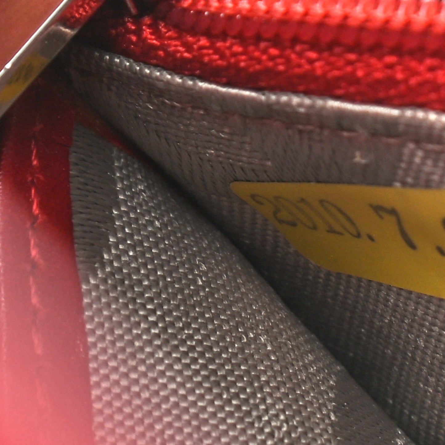 Calfskin Quilted Cambon Wallet On Chain WOC Red