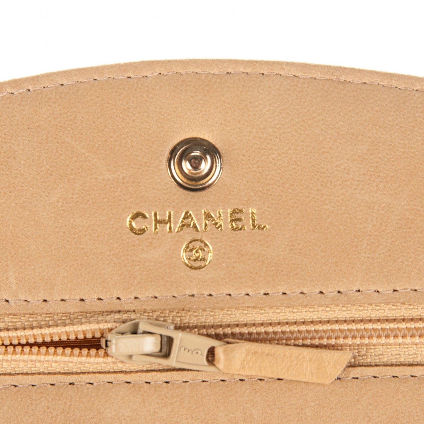 Caviar Timeless CC Wallet On Chain WOC Beige