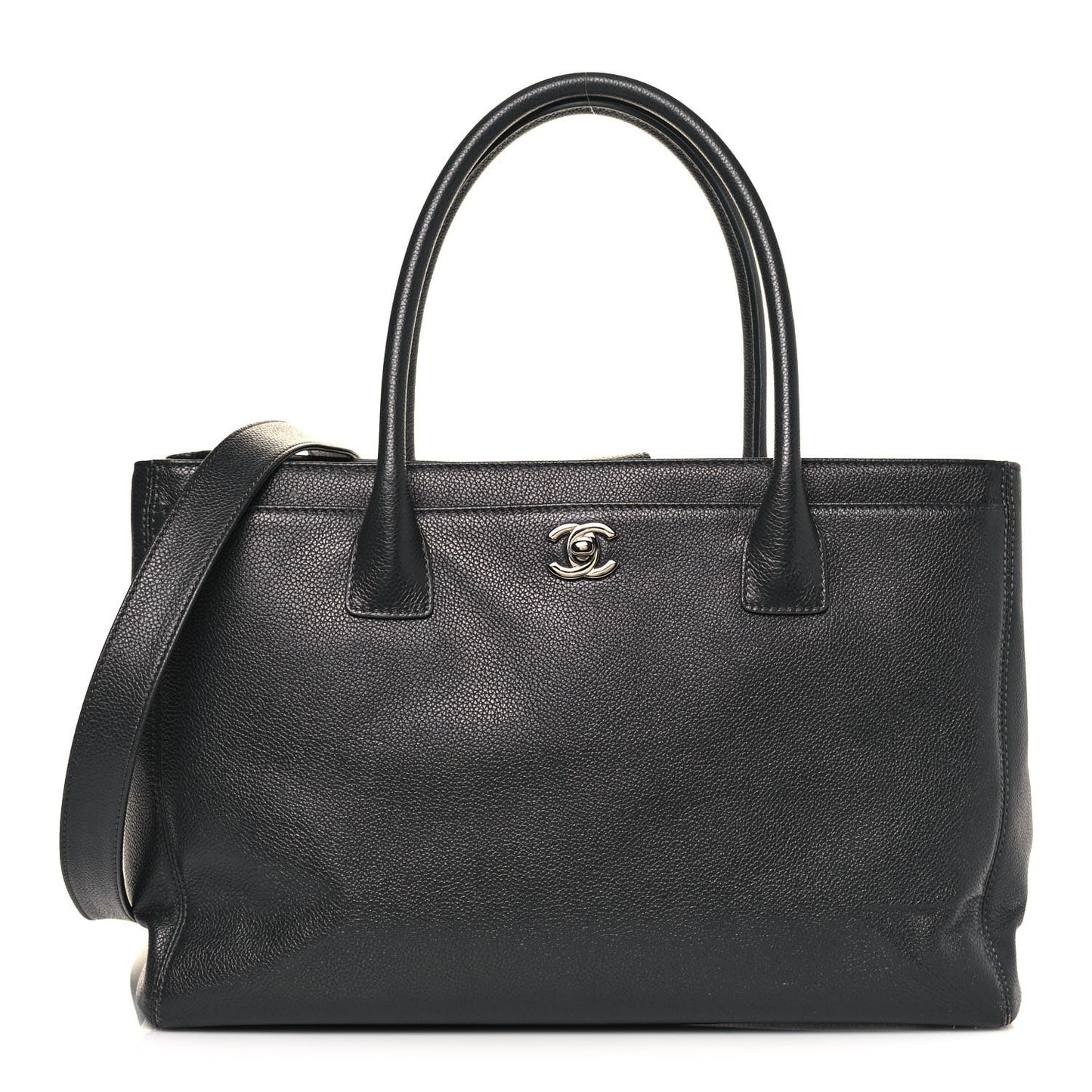 Calfskin Cerf Executive Shopper Tote Anthracite