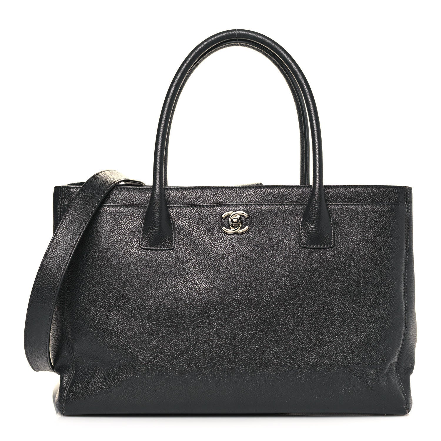 Chanel Calfskin Cerf Executive Shopper Tote Anthracite 1 of 13
