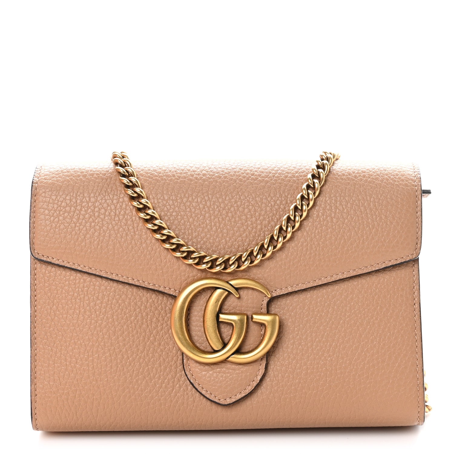 Gucci Cellarius Calfskin GG Marmont Chain Wallet Rosy Phard 1 of 11