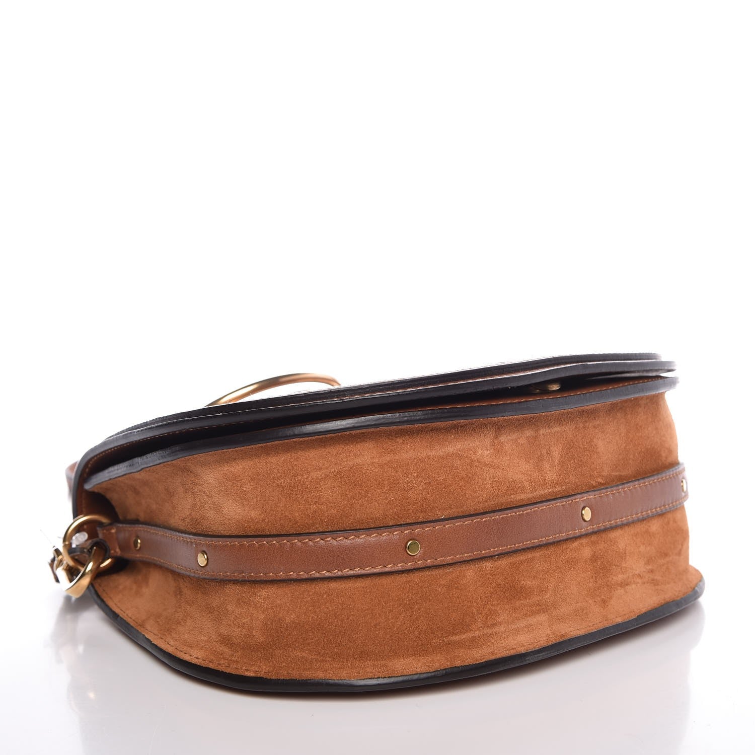 Chloe Calfskin Suede Medium Nile Bracelet Bag Caramel 4 of 8