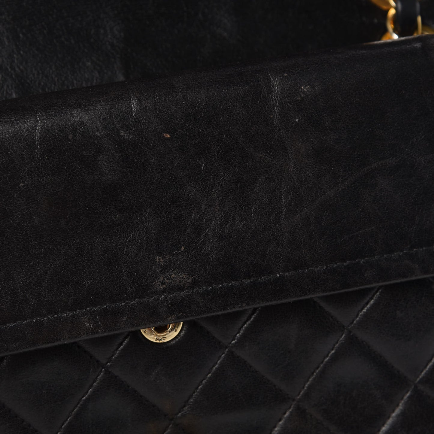 Lambskin Quilted Medium Double Flap Black