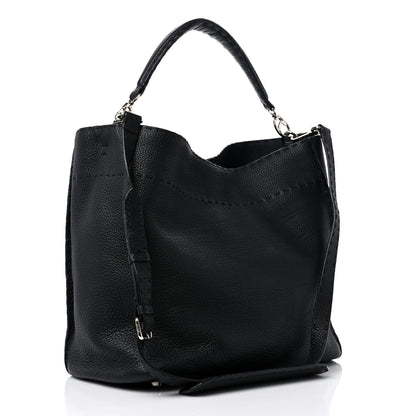 Fendi Cuoio Romano Selleria Large Anna Bucket Bag Black 3 of 17