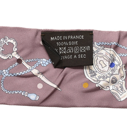 Hermes Silk Les Cles A Pois Twilly Marron Glace Gris 3 of 4