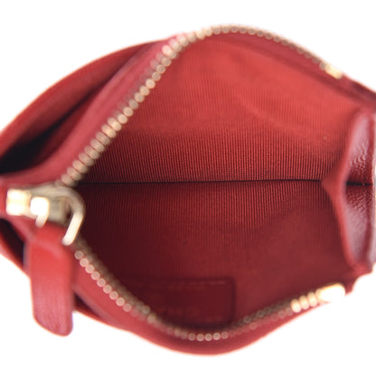 Chanel Caviar Quilted CC Zip Card Holder Red 5 of 8