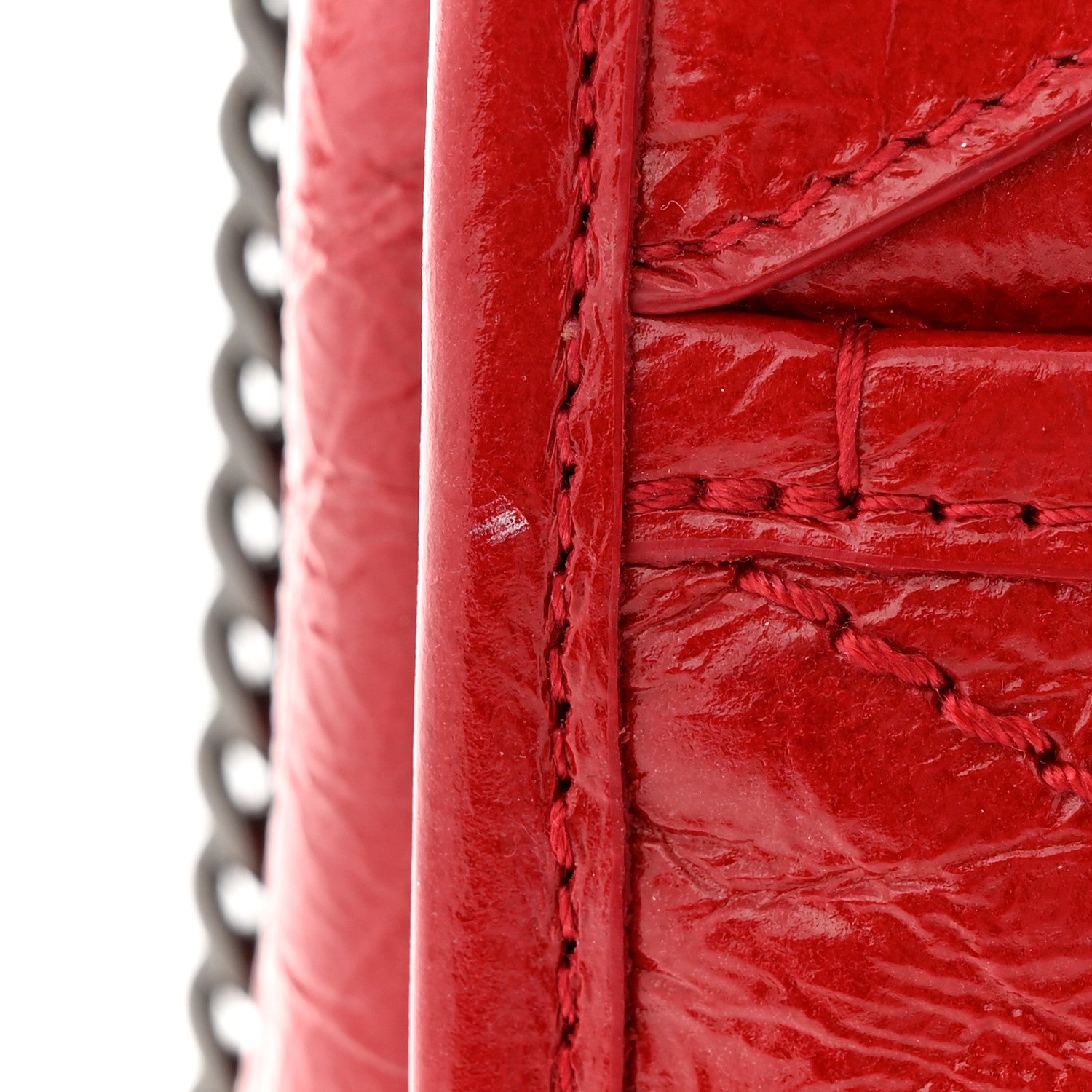 Saint Laurent Crinkled Calfskin Matelasse Monogram Baby Niki Chain Satchel Rouge Eros 13 of 13