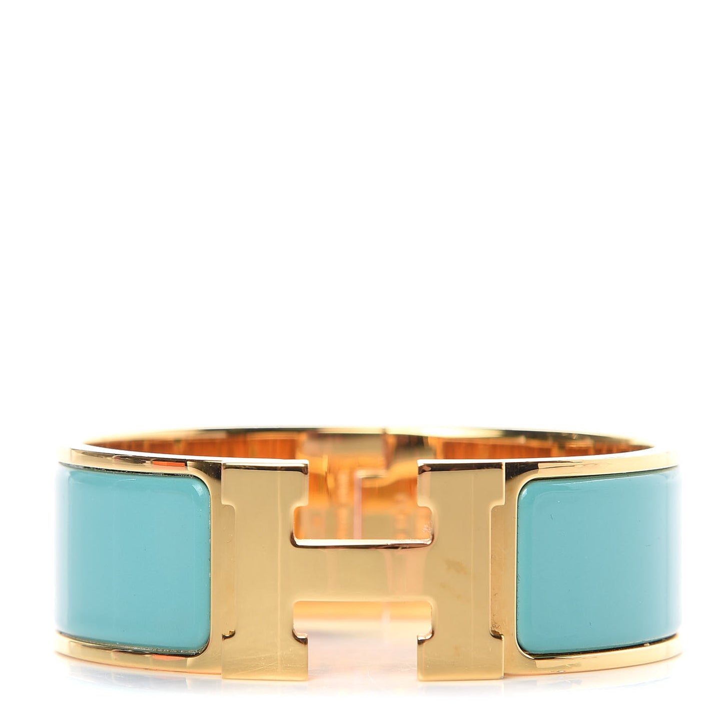 Enamel Wide Clic Clac H Bracelet PM Bleu Atoll