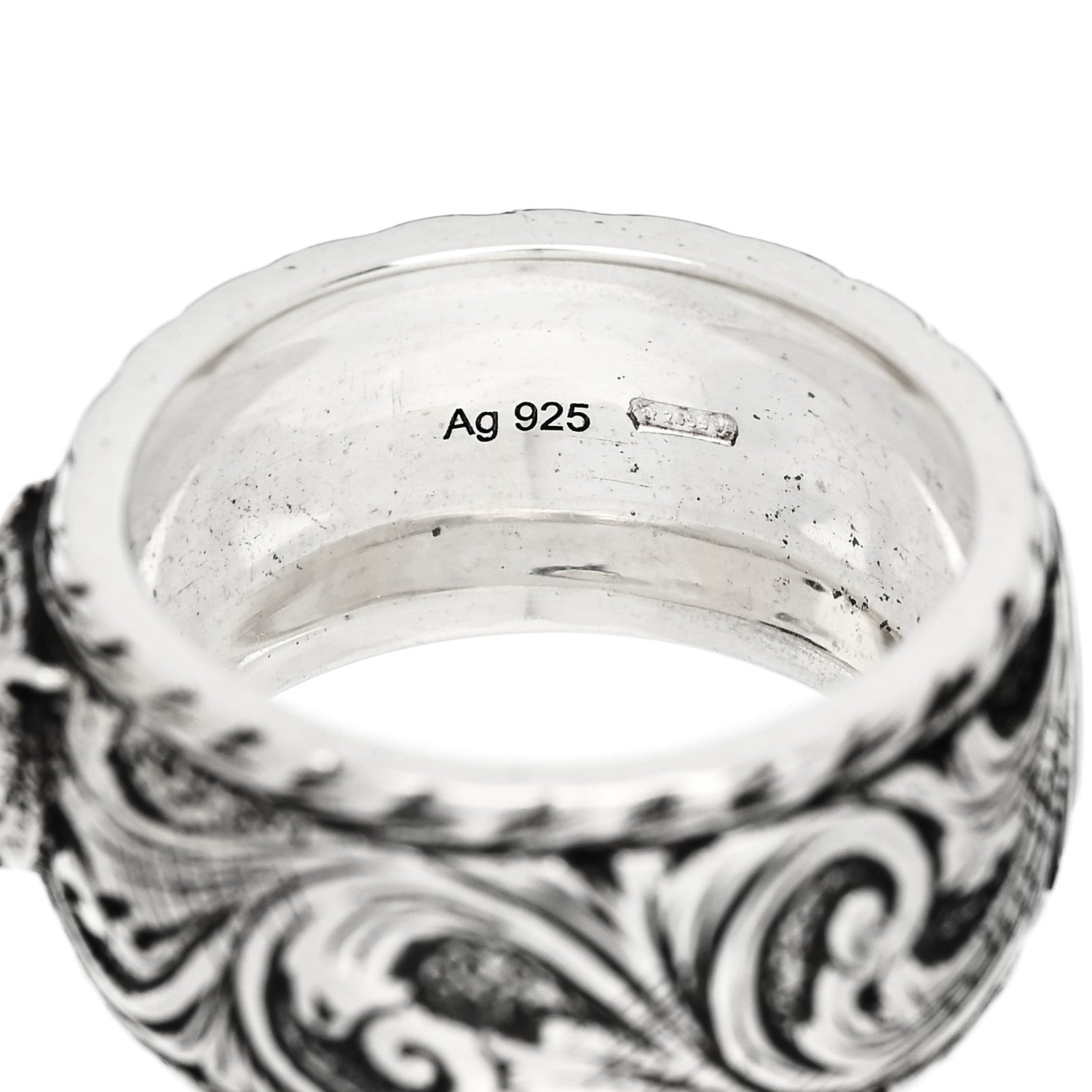Gucci Sterling Silver Thin Feline Band Ring 47 4.25 6 of 7