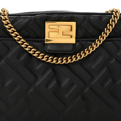 Fendi Nappa FF 1974 Diagonal Embossed Upside Down Belt Bag Black 9 of 12