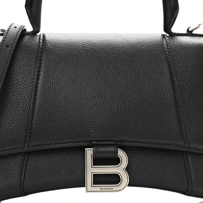 Balenciaga Grained Calfskin Small Hourglass Top Handle Bag Black 7 of 11