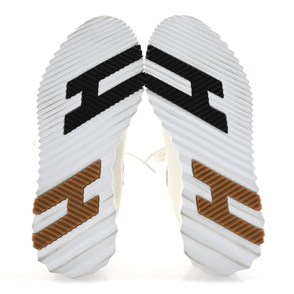 Hermes Graphic Mesh Suede Goatskin Womens Bouncing Sneakers  36 White 6 of 10