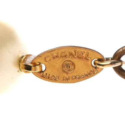 Chanel Pearl Crystal Short Necklace Gold 4 of 10